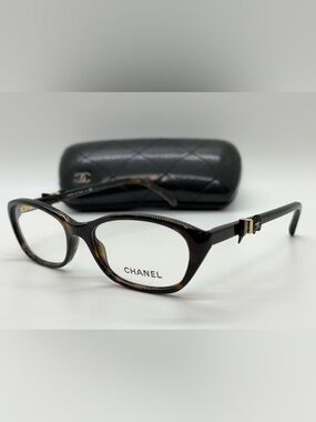 Authentic Chanel Tortoise Eyeglasses w/ Original Case NOS - Size 52